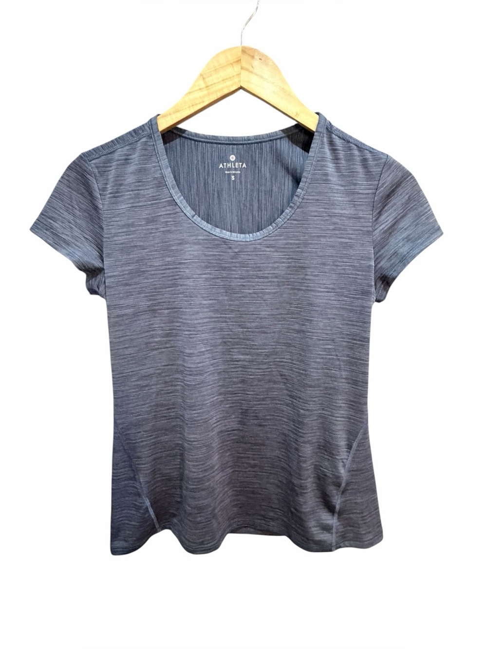 Athleta Women’s Charcoal Heather V‑Neck Short Sleeve Tee
